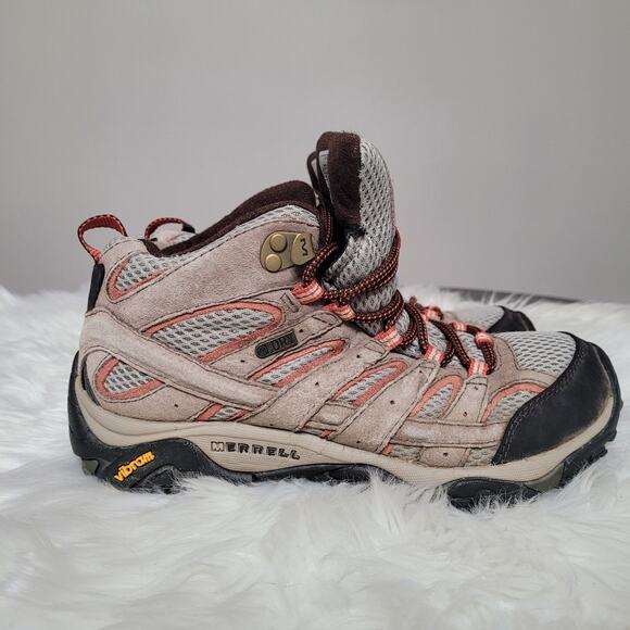 Merrell Moab 3 Mid Waterproof Women’s 7 Hiking Boots Bungee Cord J035848 VGUC - Picture 1 of 8